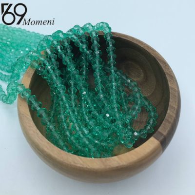 مهره کریستال سایز ۶ رنگ سبز شفاف