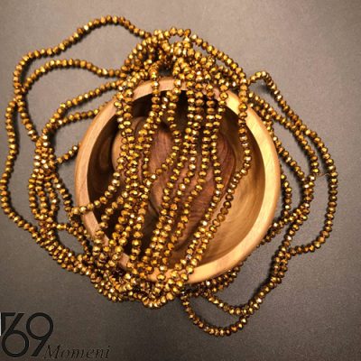 مهره کریستال سایز ۴ رنگ طلایی