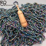 مهره کریستال سایز ۶ هفت رنگ تیره