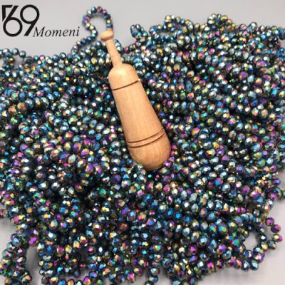 مهره کریستال سایز ۶ هفت رنگ تیره