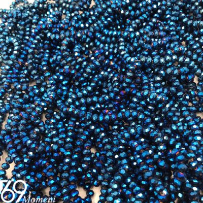 مهره کریستال سایز ۶ رنگ آبی ترکیبی