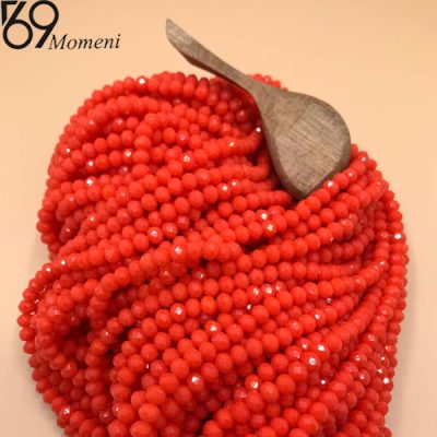 مهره کریستال سایز ۶ رنگ گوجه ایی