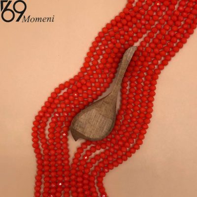 مهره کریستال سایز ۶ رنگ گوجه ایی