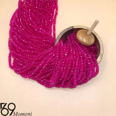مهره کریستال سایز ۶ رنگ سرخابی