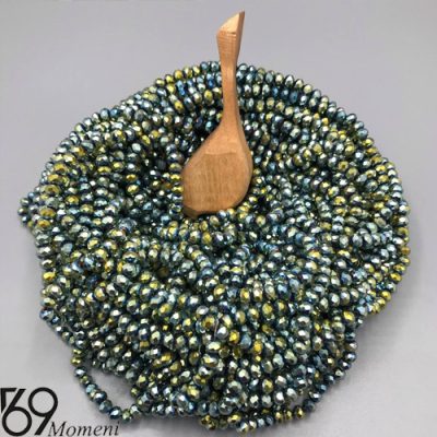 مهره کریستال سایز ۶ رنگ سبز ترکیبی