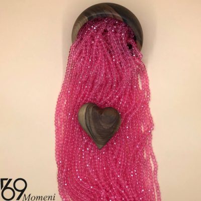 مهره کریستال سایز ۶ رنگ صورتی