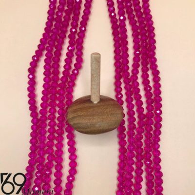 مهره کریستال سایز ۶ رنگ سرخابی
