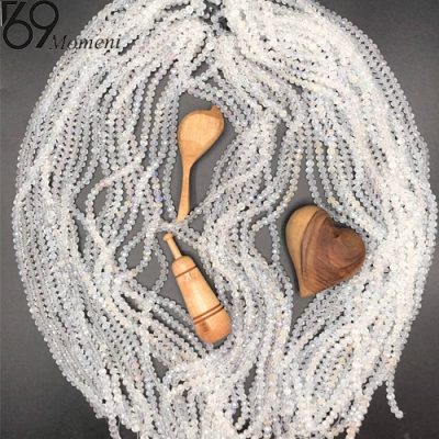 مهره کریستال سایز ۶ رنگ سفید شفاف