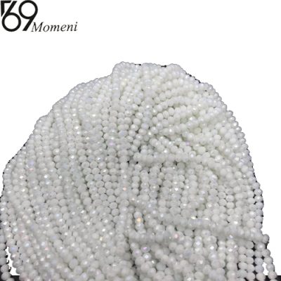 مهره کریستال سایز ۶ رنگ سفید ترکیبی