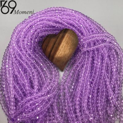 مهره کریستال سایز ۶ رنگ یاسی شفاف