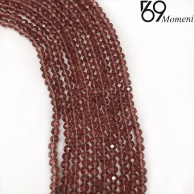 مهره کریستال سایز ۶ رنگ قهوه ایی شفاف
