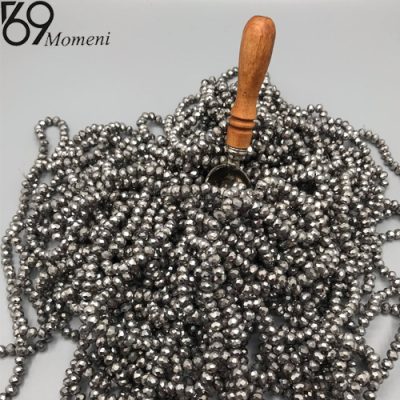 مهره کریستال سایز ۶ رنگ نقره ایی