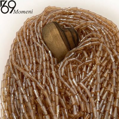 کریستال پافیلی سایز ۶*۱۲ رنگ طلایی شفاف