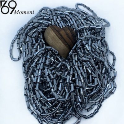 کریستال پافیلی سایز ۶*۱۲ رنگ نقره ایی