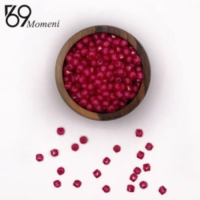 مهره مکعبی سایز ۸ رنگ سرخابی شفاف