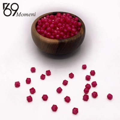 مهره مکعبی سایز ۸ رنگ سرخابی شفاف