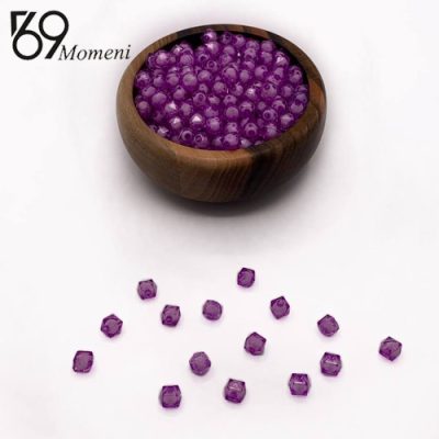 مهره مکعبی سایز ۸ رنگ بنفش شفاف