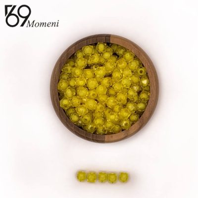 مهره مکعبی سایز ۱۰ رنگ زرد شفاف