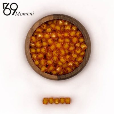مهره مکعبی سایز ۱۰ رنگ نارنجی شفاف