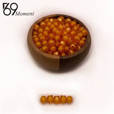 مهره مکعبی سایز ۱۰ رنگ نارنجی شفاف
