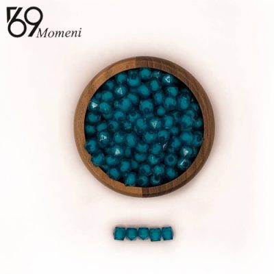 مهره مکعبی سایز ۱۰ رنگ آبی شفاف