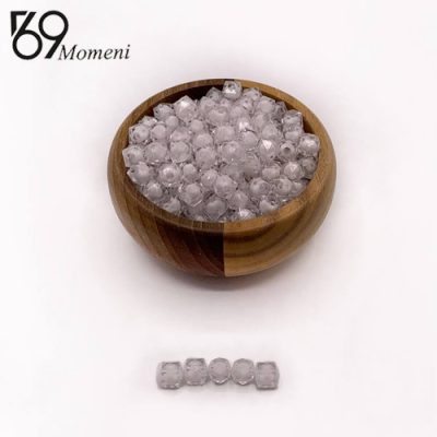 مهره مکعبی سایز ۱۰ رنگ سفید شفاف