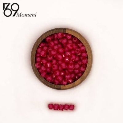 مهره مکعبی سایز ۱۰ رنگ سرخابی شفاف